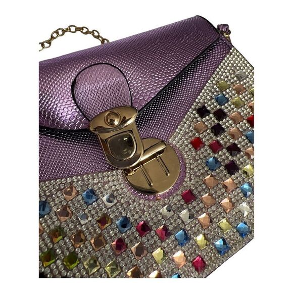 Mini Crossbody satchel Bag Multicolor Crystal. - Picture 3 of 6
